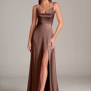 NWT Azazie Sarella Espresso Dress